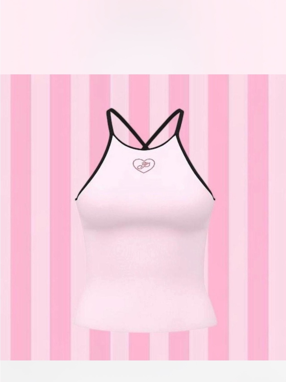 PINK Victoria's Secret Light Pink Tank with Black Trim